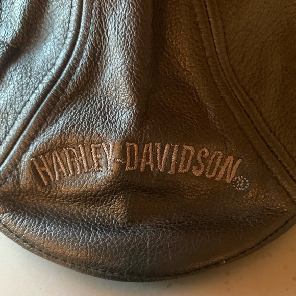 Harley Davidson BLACK, 100 percent SOFT LEATHER, HD NEWSBOX cap. Size SMALL. - Picture 2 of 11